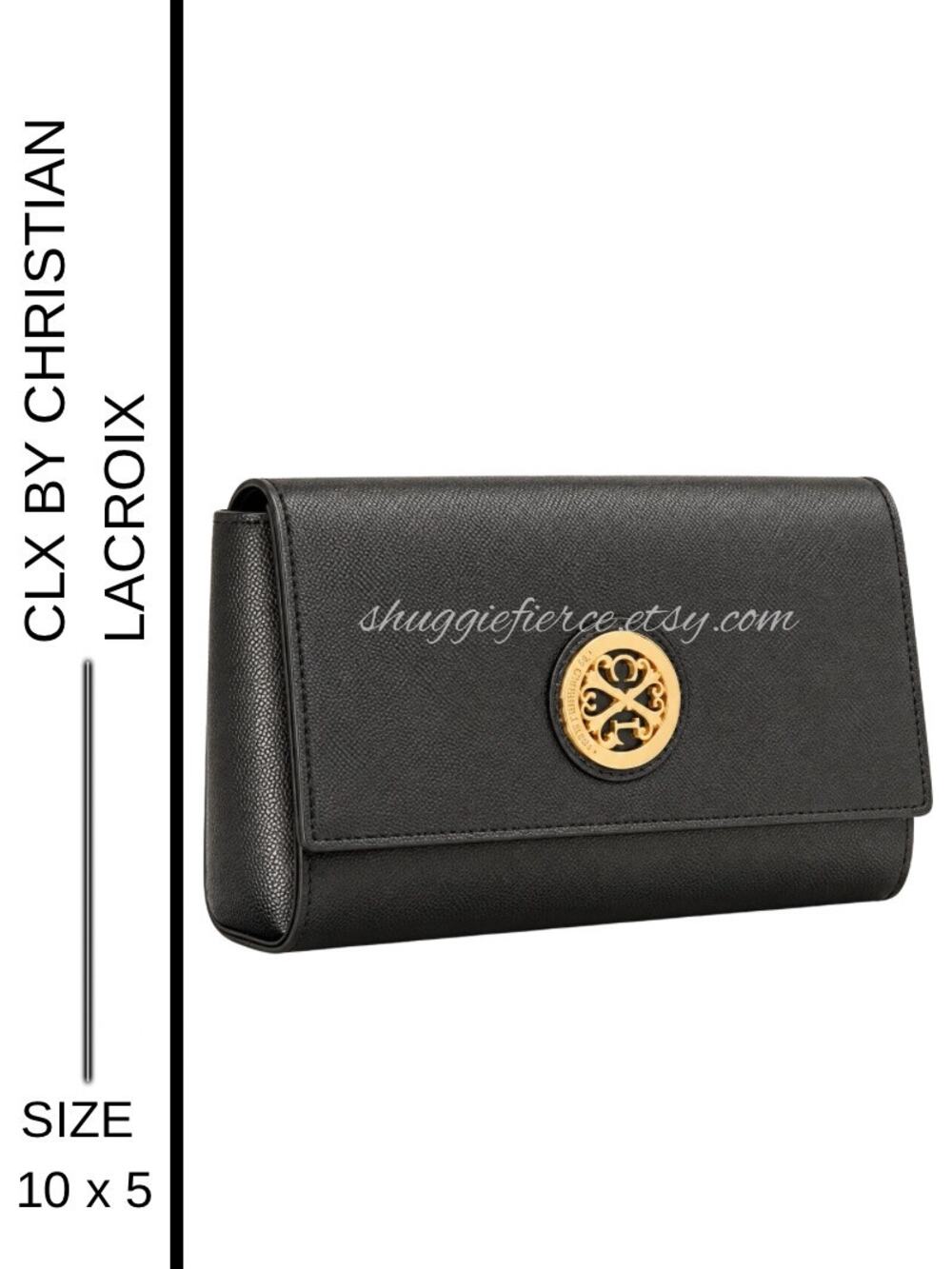 MSRP: $78 ✨CXL by Christian Lacroix Paris Black Caviar Clutch NWT ✨SAME DAY SHIP